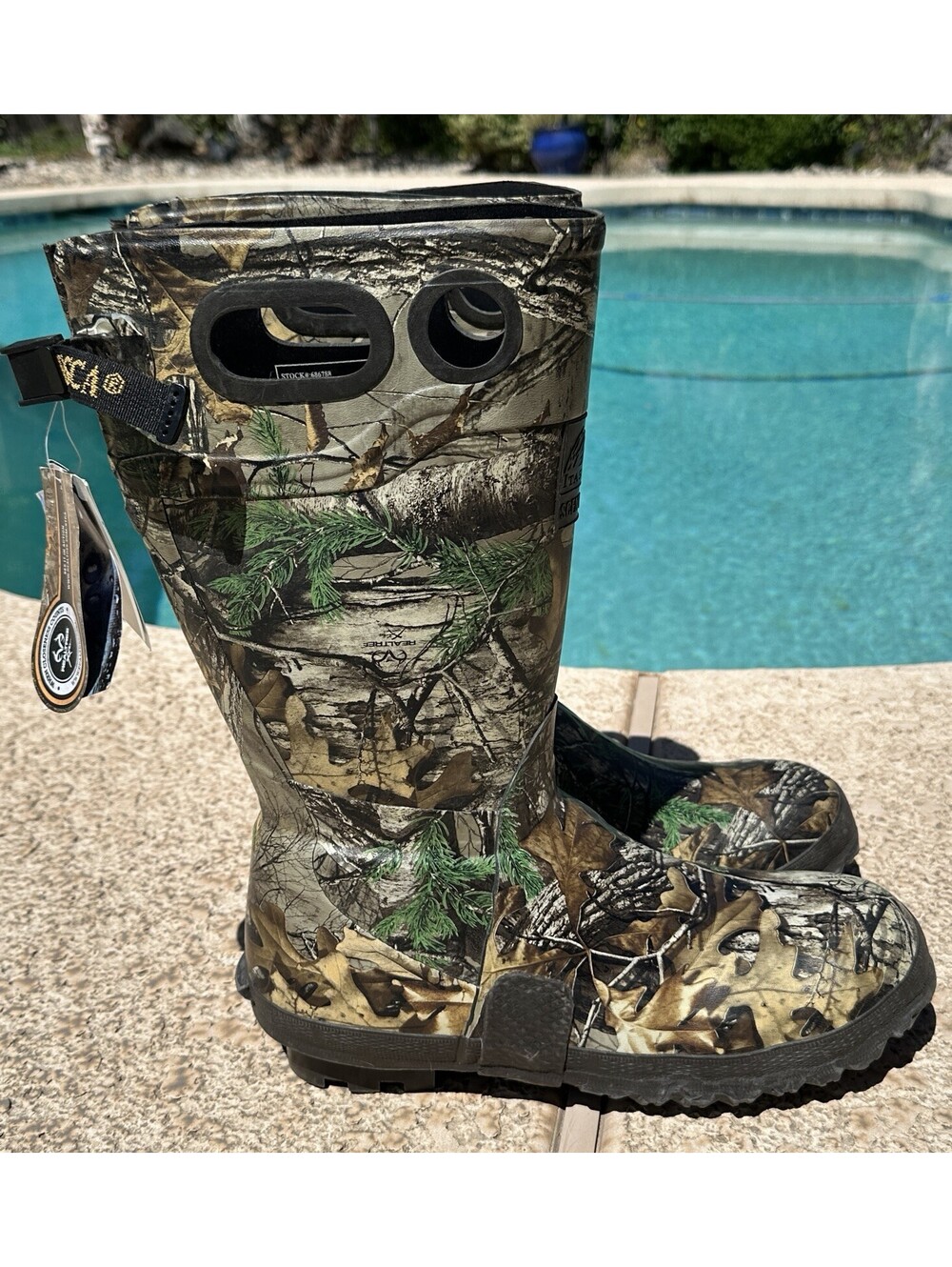 NWOB Men’s ITASCA Real Tree Camo Print Rubber Boots Size 13
